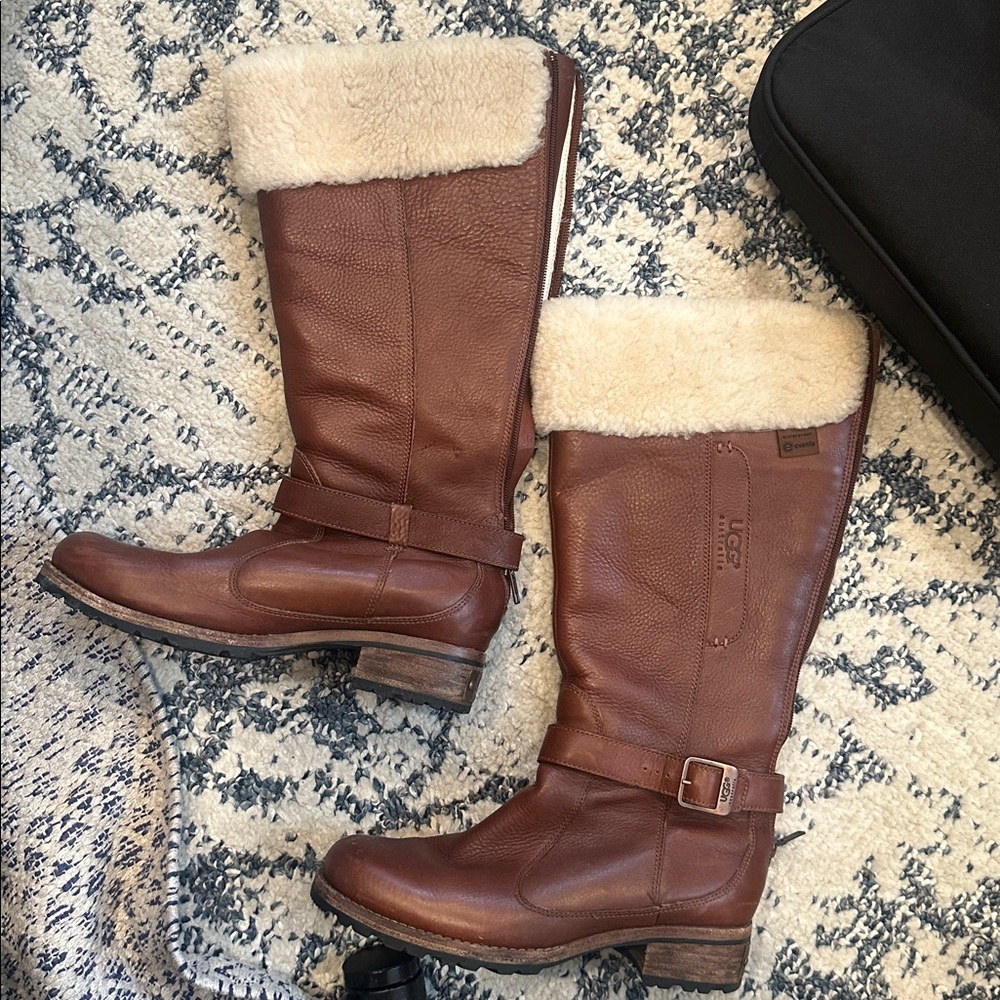 UGG waterproof tall boots with sheering insulation